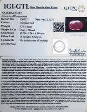 4.20 Ratti Natural New Burma Ruby with Govt. Lab Certificate (5661)
